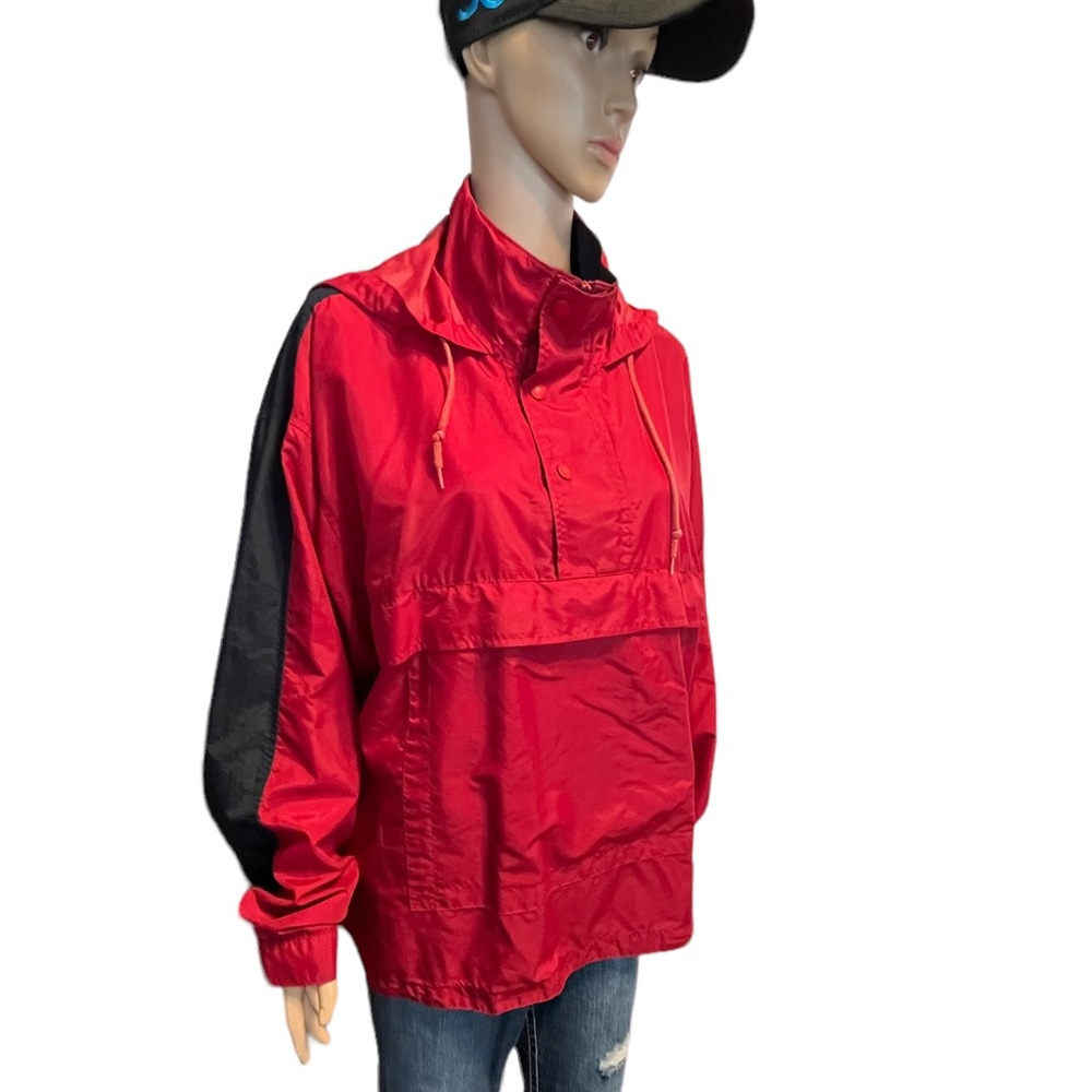 Vintage Chaps Ralph Lauren Windbreaker Jacket, Red Navy | L